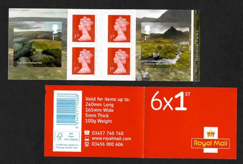 GB 2021: Nationalparks: Markenheftchen, postfrisch
