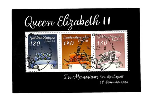 Liechtenstein 2022: Queen Elizabeth II, In Memoriam, gestempelt