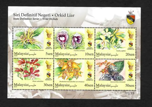 Malaysia 2018: Siri Definitif Negeri, Orkid Liar, Wilde Orchideen, postfrisch