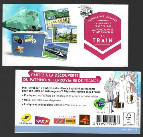 Frankreich 2014: La grande èpopée du Voyage en Train, Reise per Zug, gestempelt