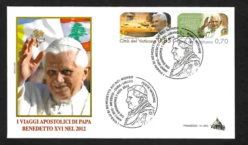 Vatikan 2013: Papa Benedetto VXI, #1790-1791, FDC