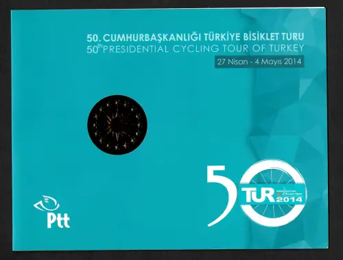 Türkei 2014: 50. Türkei-Rad-Rundfahrt, Kollektion im Folder, #4105-4106, gestemp