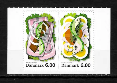 Dänemark 2012: Gastronomie Smörrebröd, 2x selbstklebend, postfrisch