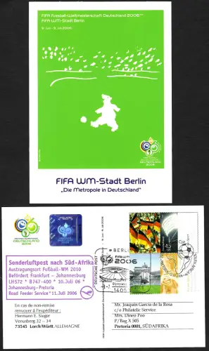 Bund 2006: Sonderluftpost zum Fußball WM 2010 - Johannesburg, Südafrika