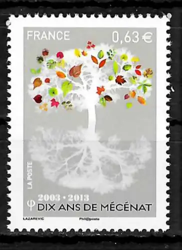 Frankreich 2013: Dix ans de Mécénat, Stiftungsgesetz, #5648, postfrisch
