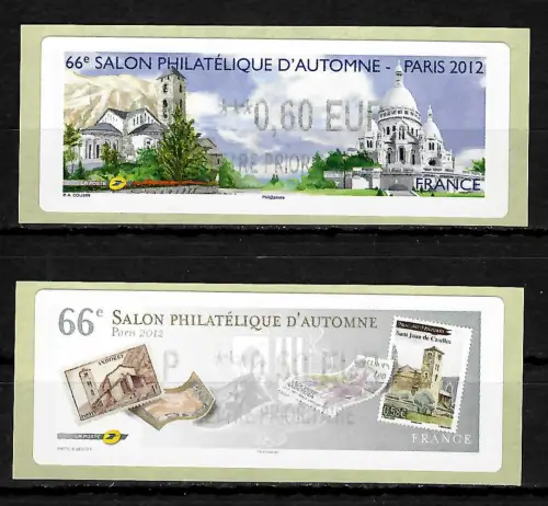 Frankreich 2012: ATM #103+104, Salon Philatélique d'automne, Paris, postfrisch