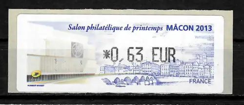 Frankreich 2013: ATM #105, Salon Philatélique d'automne, Paris, postfrisch