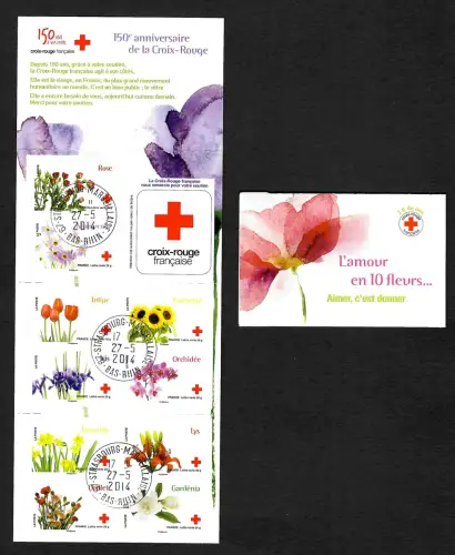 Frankreich 2014: Croix-Rouge, L'amour en 10 fleurs, Aimer, c'est donner