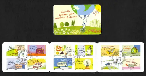 Frankreich 2014: Ensemble, préserver le climat, gestempelt