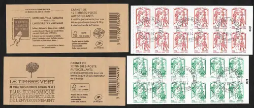 Frankreich 2014: Le Timbre Vert, Marianne, 2x MH gestempelt