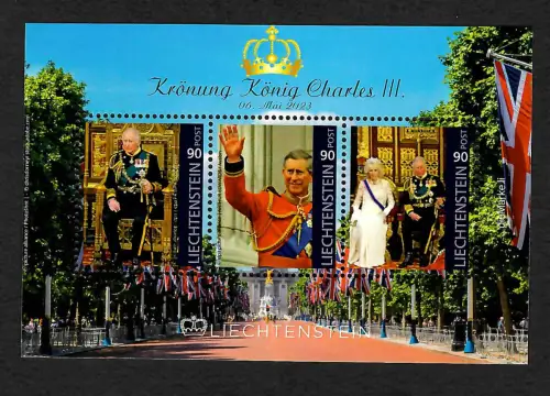 Liechtenstein 2023: Krönung König Charles III, postfrisch