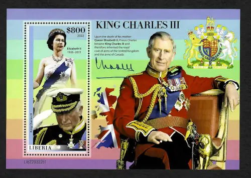 Liberia 2022: King Charles III, postfrisch 