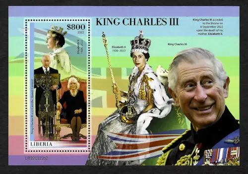 Liberia 2022: King Charles III, postfrisch, mnh, **