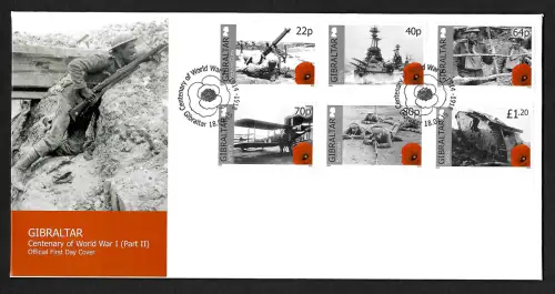 Gibraltar 2015: Centenary of World War I - Part II, FDC
