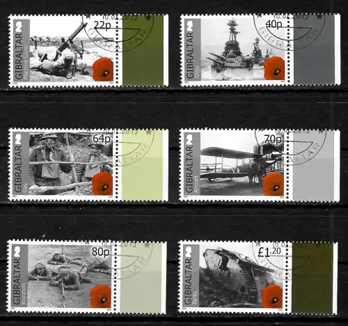 Gibraltar 2015: World War I, gestempelt