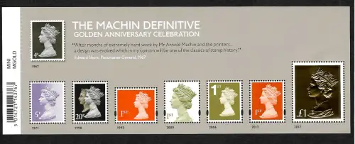 GB 2017: The Machin Definitive, Golden Anniversary Celebration, mnh