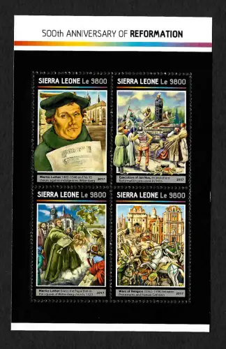 Sierra Leone 2017: 500th Anniversary of Reformation, Martin Luther, mnh