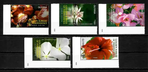 Guyana 2016: Goldenes Jubiläum der Unabhängigkeit, Blumen, postfrisch