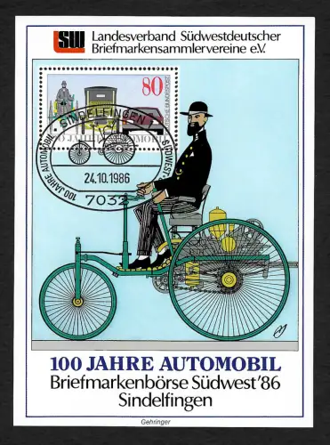 Bund 1986: 100 Jahre Automobil, Börse Sindelfingen