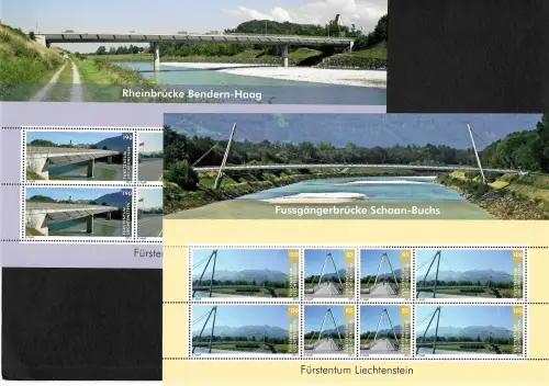 Liechtenstein 2014: Brücken: Schaan-Buchs, Bendern-Haag, 2 Kleinbögenblocks, **