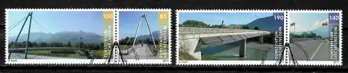 Liechtenstein 2014: Brücken: Schaan-Buchs, Bendern-Haag, gestempelt