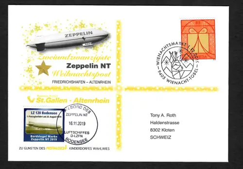 Schweiz 2019: Zeppelin NT, Weihnachtspost - Bordsiegel-Marke