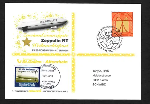 Schweiz 2019: Zeppelin NT, Weihnachtspost - Bordsiegel-Marke
