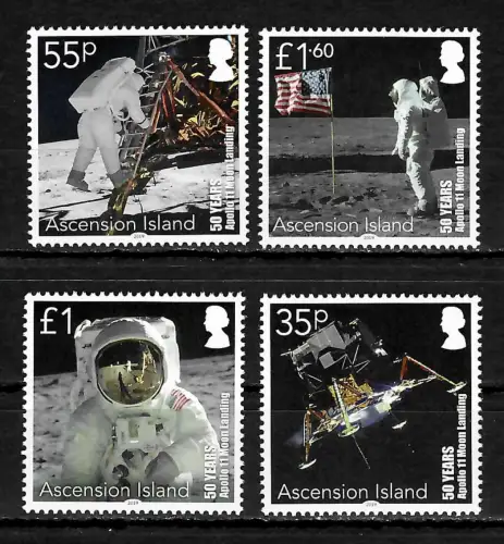 Ascension Island 2019: Apollo 11, 50 years moon landing, mnh