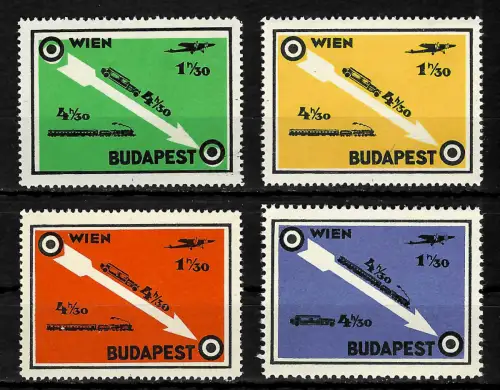 Ungarn: Flugdienst Personen & Flugtransport, Wien-Budapest, postfrisch