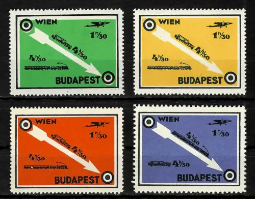 Ungarn: Flugdienst Personen & Flugtransport, Wien-Budapest, postfrisch