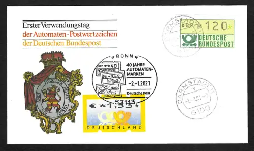 Bund 2021: Erster Verwendungstag der Automaten Postwertzeichen 2001-2021