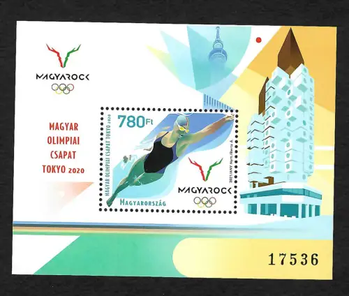 Ungarn 2021: Olympische Spiele Tokyo, Block #457, postfrisch 