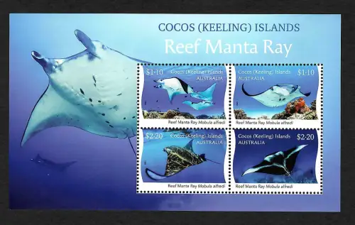 Australien 2021: Reef Manta Ray, Cocos Islands, Block postfrisch
