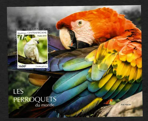 Zentralafrika 2019: Les Perroquets du monde, Papageien, postfrisch