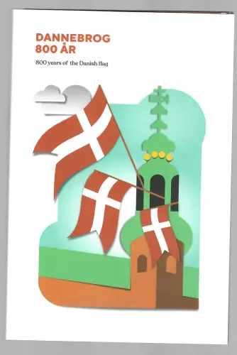 Dänemark 2019: 800 years of the Danish flag, Spiralen-Buch, Markenheft, **