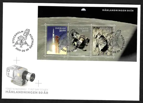 Schweden 2019: 50 Jahre Mondlandung, FDC