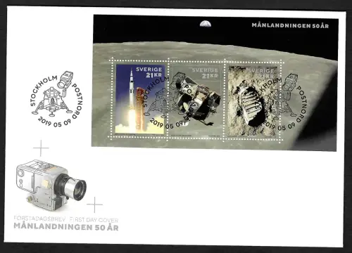 Schweden 2019: 50 Jahre Mondlandung, FDC