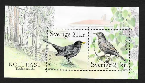 Schweden 2019: EUROPA: Heimische Vögel, Block postfrisch