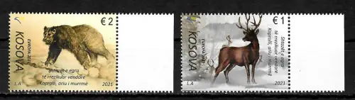 Kosovo 2021: EUROPA - Gefährdete nationale Tiere, postfrisch