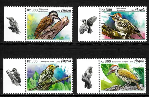 Angola 2018: Vögel, Spechte, postfrisch