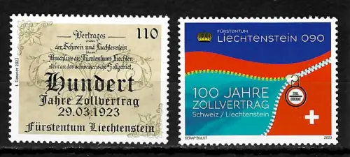 Liechtenstein 2023: 100 Jahre Zollverein, postfrisch