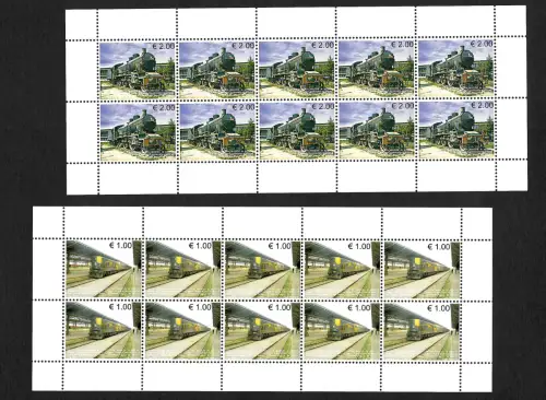 Kosovo 2015: Eisenbahnen im Kosovo, #90-91, Kleinbogen, postfrisch