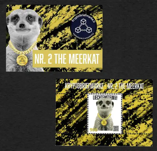 Liechtenstein 2023: Meerkat, Kryptobriefmarke Nr. 2, postfrisch