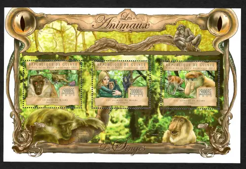 Guinea 2013: Les Animaux, Affen, Tiere, postfrisch