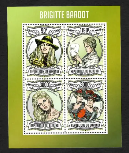 Burundi 2013: Brigitte Bardot, #3008-3011, postfrisch