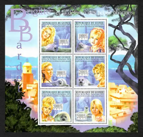 Guinea 2011: Brigitte Bardot, #8744-8749, postfrisch