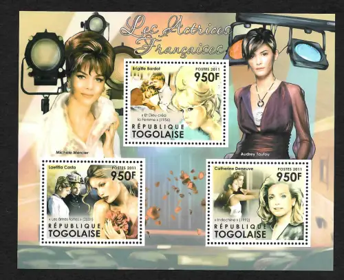 Togo 2011: Brigitte Bardot, #4269-4271 postfrisch