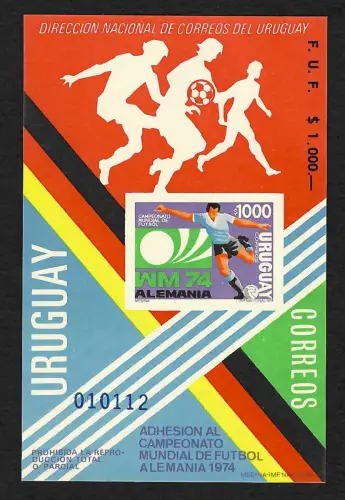Uruguay: WM 74, Alemania, Fußball WM 1974, postfrisch