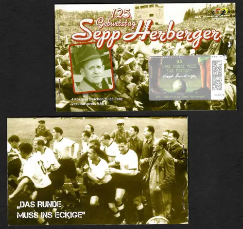 Bund 2022: Markenheftchen: 125. Geburtstag von Sepp Herberger, gestempelt