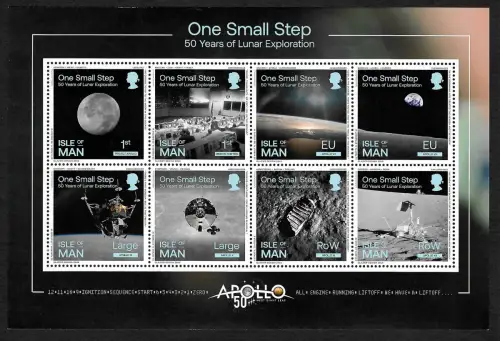 Isle of Man 2019: One small step: 50 years of Lunar Exploration, bloc mnh
